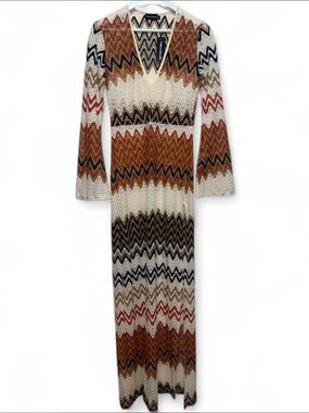 Prettylittlething Chevron Knit Maxi Dress|Size 6 NWT